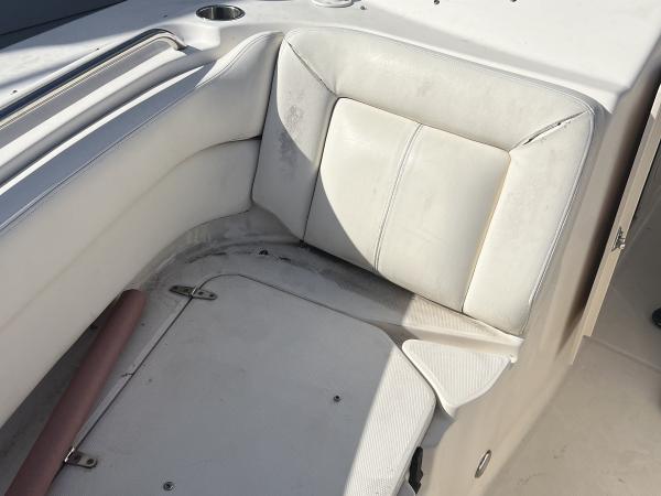 Grady-White twin-engine boat seating reupholstery — before, photo 1 of 6