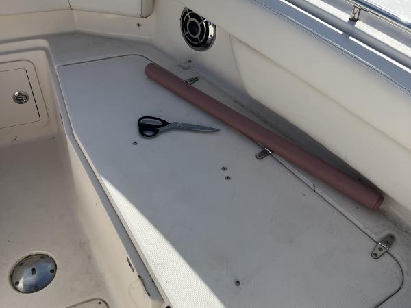Grady-White twin-engine boat seating reupholstery — before, photo 2 of 6