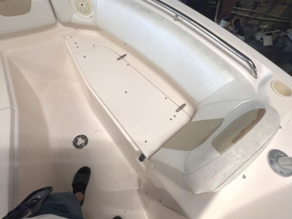 Grady-White dual console seat reupholstery — before, photo 2 of 19