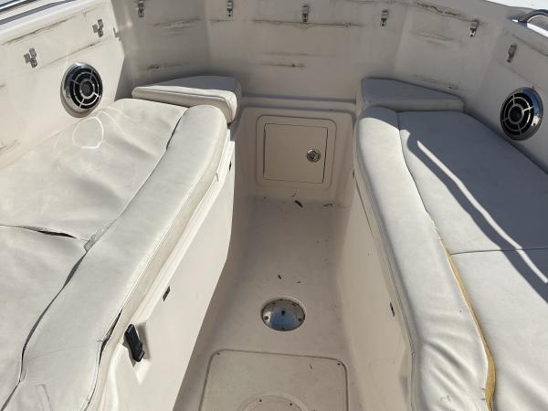 Grady-White twin-engine boat seating reupholstery — before, photo 5 of 6