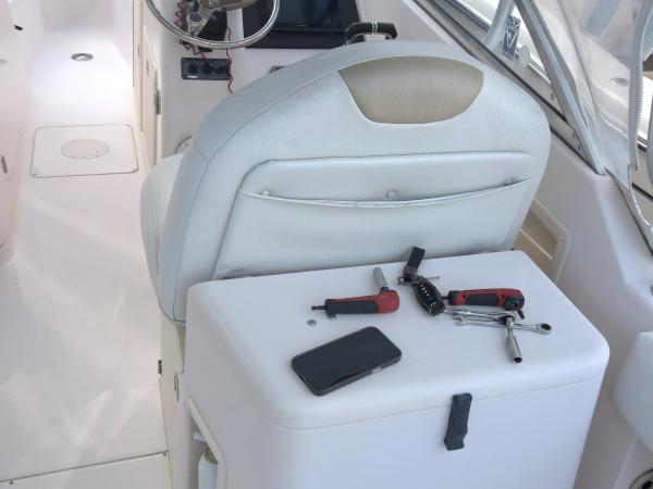 Grady-White dual console seat reupholstery — before, photo 19 of 19