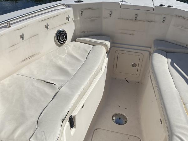 Grady-White twin-engine boat seating reupholstery — before, photo 6 of 6
